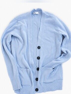 Hollister Light Blue V-Neck Button Front Cardigan - Size S